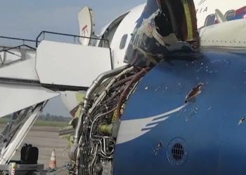 Jet Blast Damages United Nigeria Aircraft At Lagos Airport