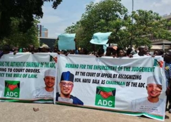ADC Faction Protests At INEC, Seeks Recognition