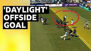 First 'Daylight' Offside Goal Scored In Canadian League 1 Daylight off
