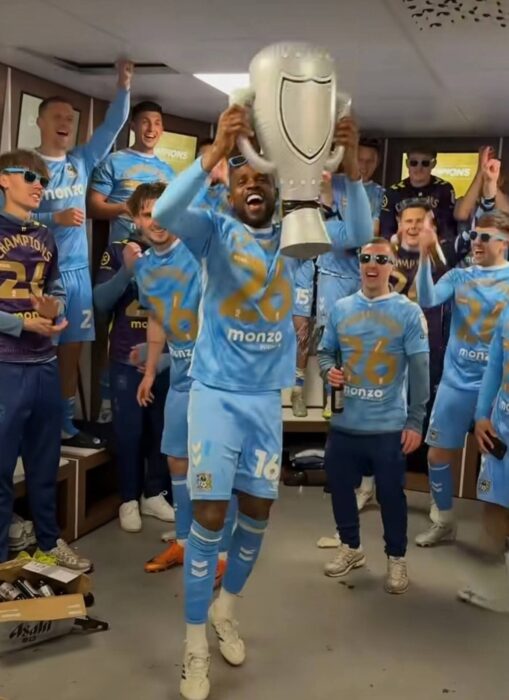 Onyeka Celebrates Coventry City’s Historic Championship Title