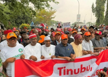 DERECOGNITION OF ADC LEADERS: Scores Of Protesters Led by Atiku, Obi, Kwankwaso Submit Petition To INEC