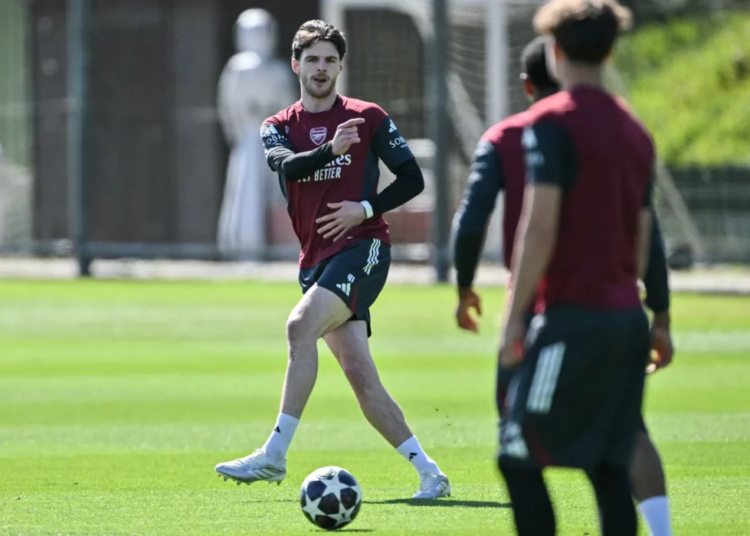 Champions League: Rice, Gabriel Train Ahead Of Arsenal Vs Sporting Clash 1 RiceArsenal06042026
