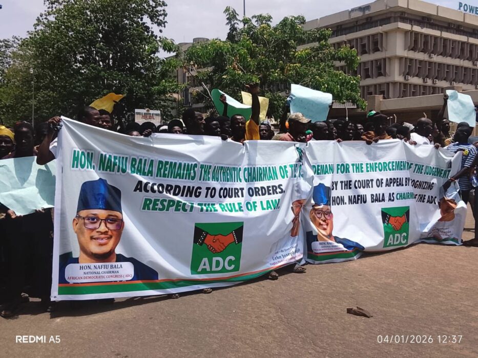 ADC Faction Protests At INEC, Demands Bala As National Chair