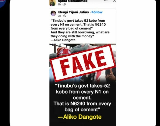 Dangote Group Denies Viral Claim Linking Tinubu Government To Cement Sale Revenue 1 WhatsApp Image 2026 04 16 at 9.39.50 AM
