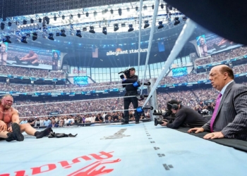 Excitement As Nigerian Oba Femi Beats Lesnar On WrestleMania Debut