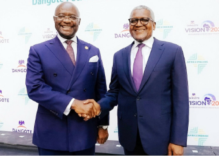 Afreximbank Leads $4bn Financing Deal For Dangote Refinery 1 L-R: Afreximbank president George Elombi and president of Dangote Industries Limited Aliko Dangote,, during the signing of the $4bn syndicated loan facility for Dangote Refinery at a strategy session in Cairo, Egypt, yesterday. PHOTO: DANGOTE GROUP