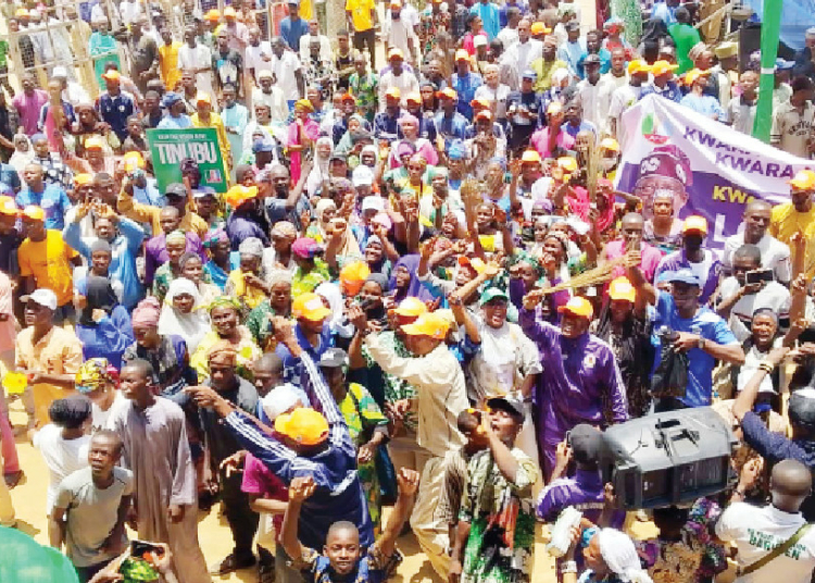 Mammoth crowd at the rally held at Metropolitan Square, Ilorin. PHOTO BY ABDULLAHI OLESIN.