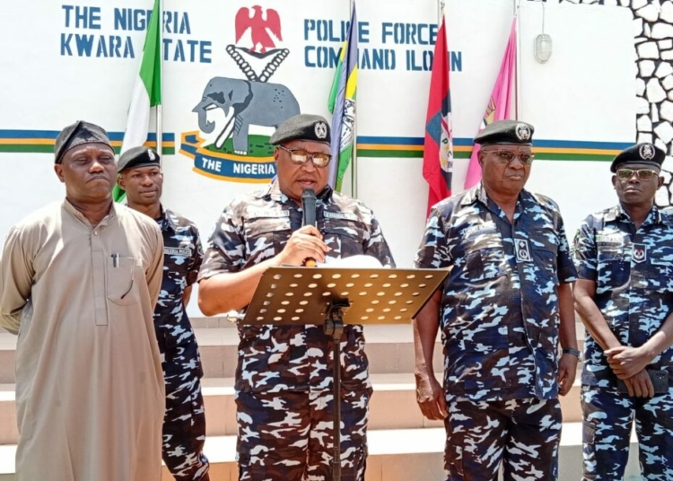 PICTORIAL: Police Intercept Ammunition Hidden In Garri, Arrest Suspected Kidnapper, Cultists In Kwara 1 police 1