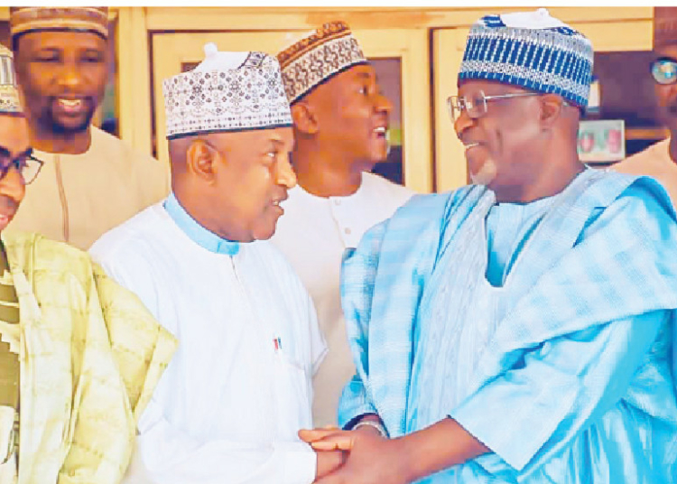 We’re Determined To Build An Orderly, Investment-Friendly Solid Minerals Sector – Buni 1 Yobe Deputy Governor, Hon Idi Barde Gabana (right), shaking hands with officials during a two-day stakeholders’ engagement on the 2024 Solid Minerals Industry Audit Tripartite Reconciliation Meeting in Damaturu