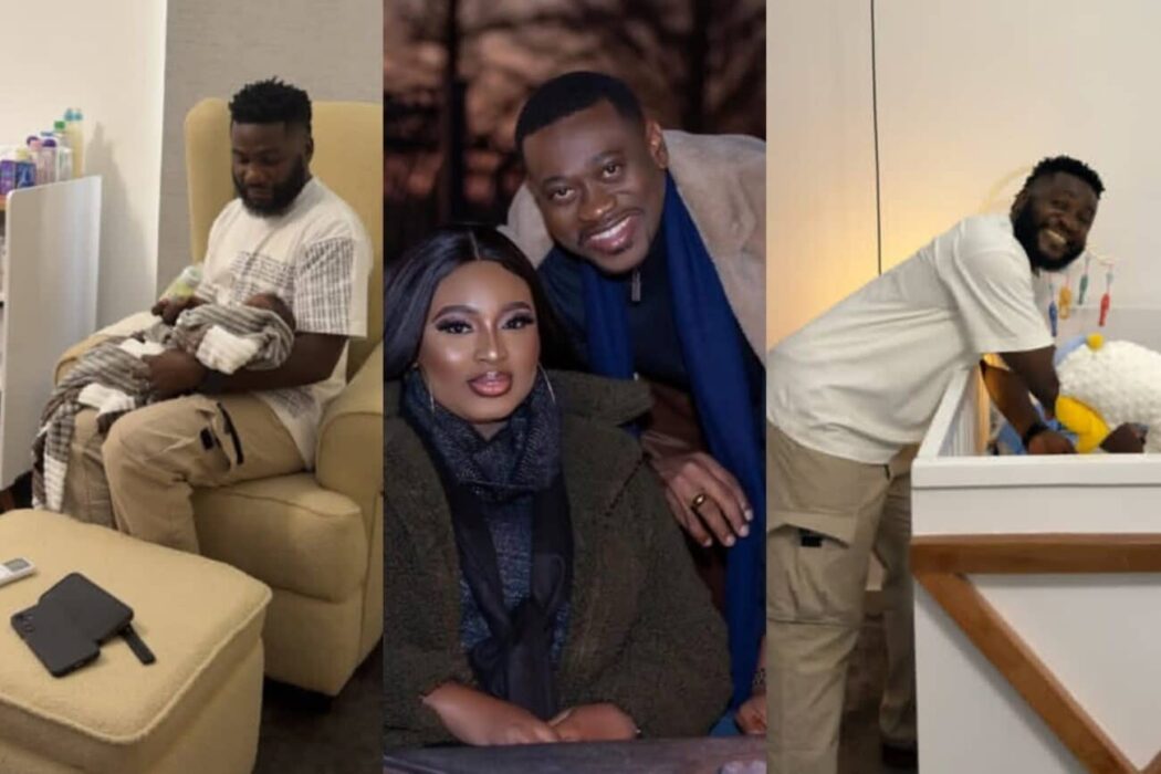 ‎Actors Jide Awobona, Niyi Johnson, and Lateef Adedimeji visit Mo Bimpe Following Birth Of Triplets