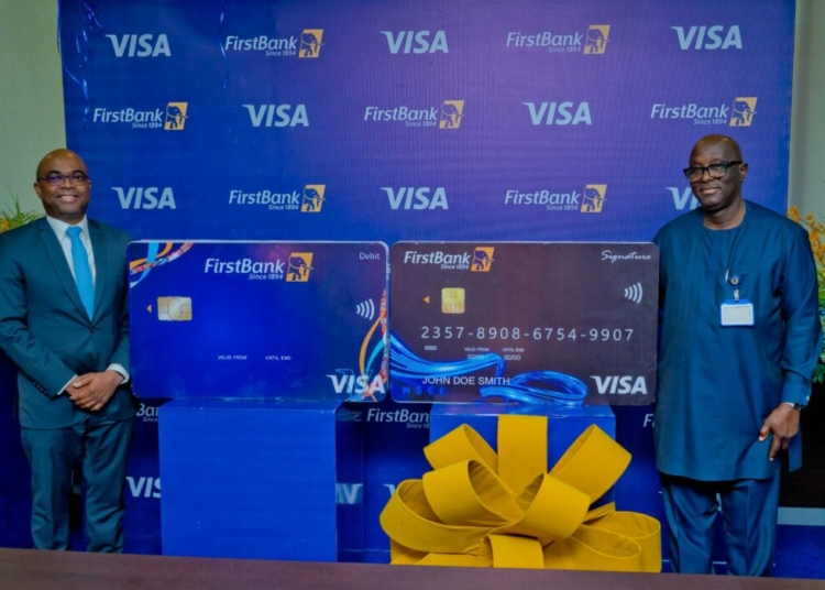 L-R: Vice president & cluster head, West Africa, Visa, Andrew Uaboi  and executive director, Retail Banking South Directorate, FirstBank, Seyi Oyefeso, at the launch of the Visa Signature and Naira Visa Debit Card held in Lagos, recently. PHOTO: FirstBank