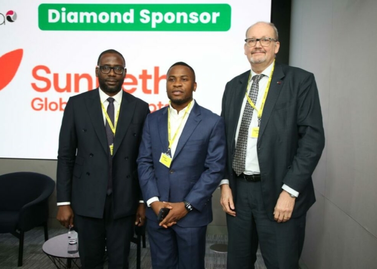 L-R: Chief operating officer, Sunbeth Global Concepts, Nzubechukwu Anisiobi; managing director, Sunbeth Global Concepts, Olasunkanmi Owoyemi and executive director, International Cocoa Organisation (ICCO), Michel Arrion, at Africa Cocoa Finance & Investment Forum (ACFIF) held at London Stock Exchange, recently. PHOTO: SUNBETH