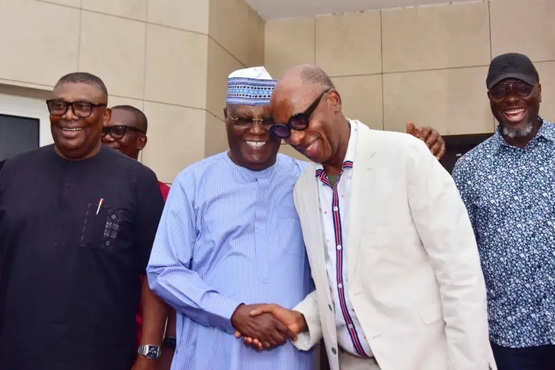 JUST-IN: Atiku Visits Rival Amaechi After ADC Presidential Primary Election Win