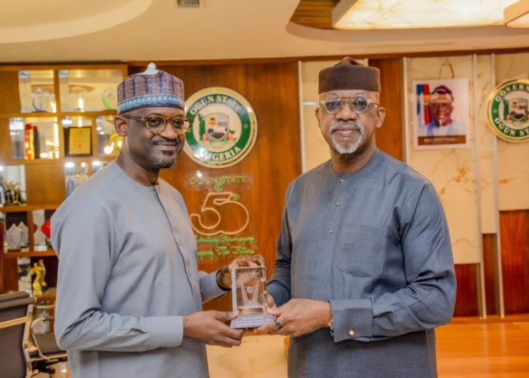 Ogun Attracts $250m Dairy Investment 1 L-R: Representative of Pure Dairy Herds; Farouk Gumel and Ogun State governor; Prince Dapo Abiodun, during the visit of the Pure Dairy Herds team to the Governor's office, Oke-Mosan, Abeokuta, yesterday. PHOTO: OGUN STATE GOVT HOUSE