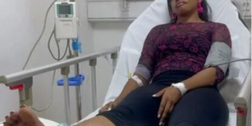 PICTORIAL: Nollywood Actress Omeche Oko Hospitalised After Movie Set Accident