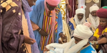 PICTORIAL: Kano Emir Sanusi II Turbans Ex-NBA President Mahmood, Ex-Air Chief Umar As Garkuwa, Sarkin Fulani