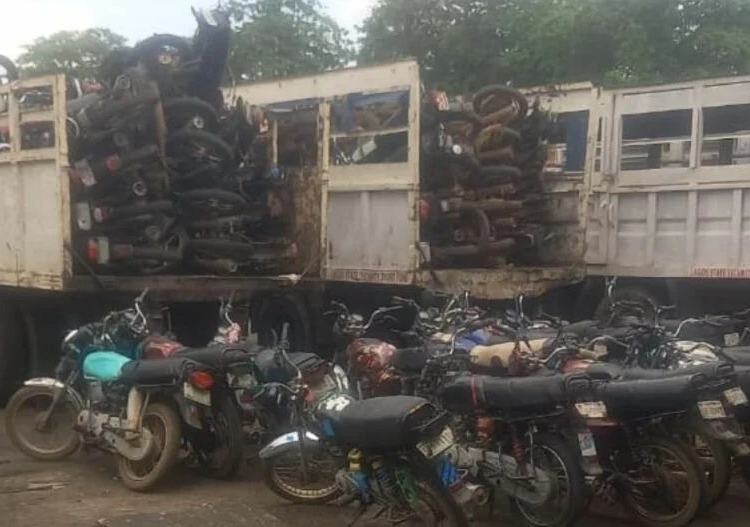 278 Motorcycles Impounded As Lagos Task Force Intensifies Crackdown 1 Lagos Task Force Impounds 278 Motorcycles in Fresh Crackdown on Okada Ban Violators