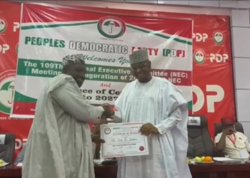 2027: PDP Presents Certificate Of Return To Pantami As Gombe Gov’ship Candidate