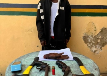 Police Arrest Suspected Robber With Guns, Bullet, Human Hand In Lagos