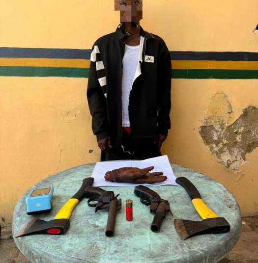 Police Arrest Suspected Robber With Guns, Bullet, Human Hand In Lagos 1 With firearms, bullets, and human hands