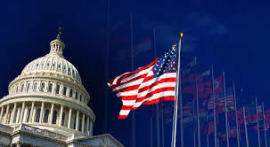 United States Capitol Building, Featuring American flag