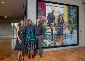 Njideka Akunyili Crosby Paints First Official Portrait Of The Obamas for the Presidential Centre