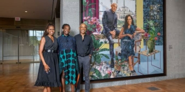 Njideka Akunyili Crosby Paints First Official Portrait Of The Obamas for the Presidential Centre