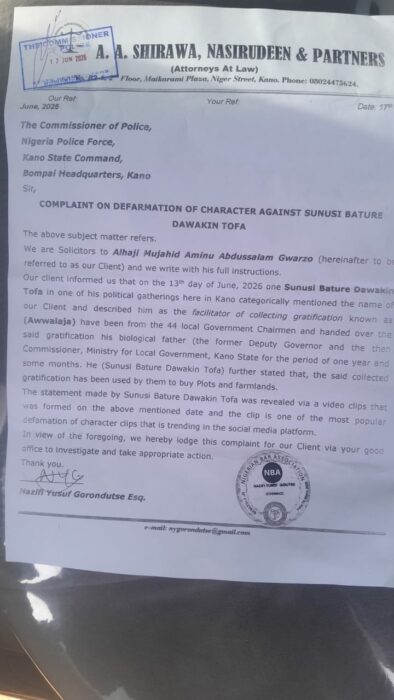 NDC Gov’ship Candidate’s Son Petitions Police Over Alleged Defamation By Governor Yusuf’s Aide