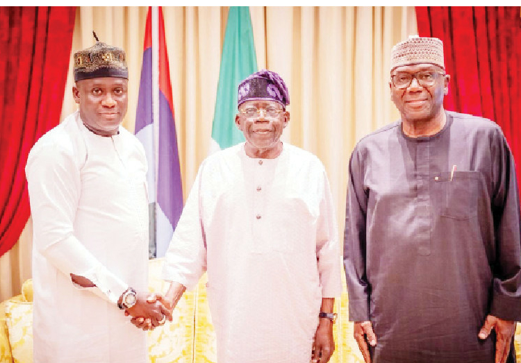 Presidency Endorses Danladi-Salihu As Kwara APC Governorship Candidate 1 L- R: The speaker of Kwara State House of Assembly and APC gubernatorial candidate, Rt. Hon. ( Engr) Yakubu Danladi- Salihu, President Ahmed Bola Tinubu and Kwara State governor, AbdulRahman AbdulRazaq,after a meeting in Abuja.