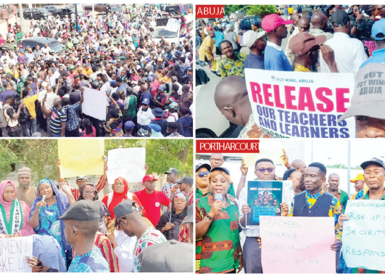 teachers protest over kidnapping