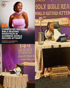 Nigerian Woman Completes 144-Hour Bible Reading Marathon In Guinness World Record Attempt