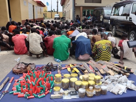 Lagos Police Recover 250 Cartridges, Arrest 147 In Multi-Location Raid 1 461D6A38 4890 4F50 A99A A918CA277D03