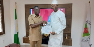 Etsako West Chairman-Elect Visits To NIS DG Shaibu, Pledges Grassroots Sports Development