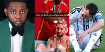 “Na Small Pikin Go Bath You When You Old” – Ayo Makun Reacts To Viral Video Of Messi Crying For Losing The World Cup 2 “Na Small Pikin Go Bath You When You Old” – Ayo Makun Reacts To Viral Video Of Messi Crying For Losing The World Cup