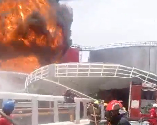 NPA, NIMASA Battle Tank Farm Fire At Bono Terminal, Apapa