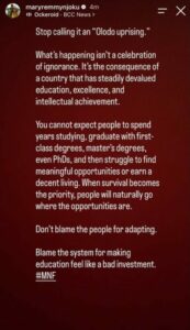 Olodo Uprising” Reflects Systemic Devaluation of Education, Says Mary Remmy Njoku