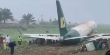 JUST IN: 68 Passengers Escape Unhurt As Enugu Air Aircraft Overshoots Runway In Benin 2 JUST IN: 68 Passengers Escape Unhurt As Enugu Air Aircraft Overshoots Runway In Benin
