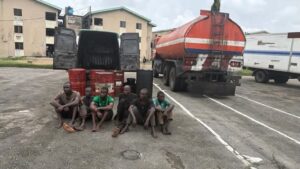Troops Dismantle Suspected Illegal Bunkering Site, Arrest 6 In Lagos 3 Troops Dismantle Suspected Illegal Bunkering Site, Arrest Six In Lagos