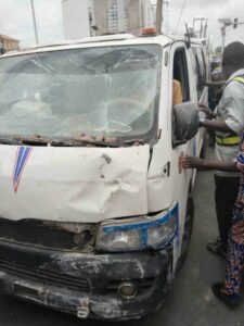 PICTORIAL: 18-Seater Bus Crashes Into Challenge Market Shop In Ilorin 3 challenge market accident 5