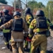 Two Russian missiles killed 10 people early on Tuesday in the centre of the village of Pechenihy, officials said. Photo credit: DSNS Ukraine
