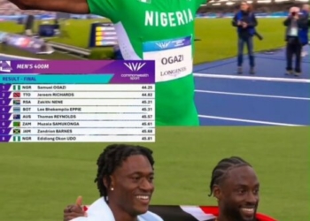 Breaking:  Team Nigeria’s Ogazi Lights Up Glasgow With Sensational Commonwealth 400m Gold