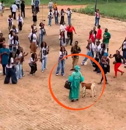 Mother Surprises Graduating Son With Live Goat, Wins Hearts Online 1 Goat