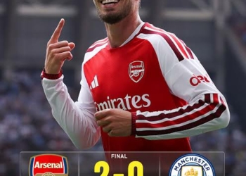 Community Shield: Arsenal Blow Man City Away In First Half, Lead 2-0