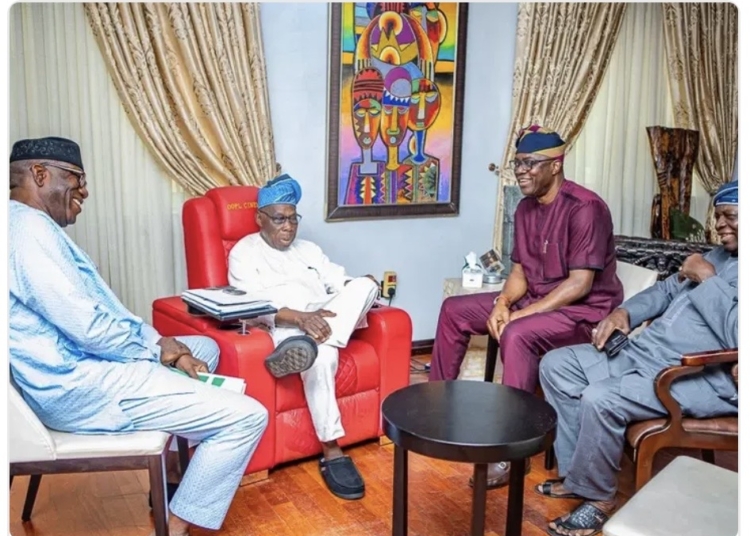 PICTORIAL: Makinde, Fayemi, Oyinlola Visit Obasanjo In Abeokuta 1 Screenshot