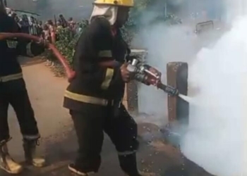 Oyo Fire Service Rescues 2 From Petrol Tanker Accident