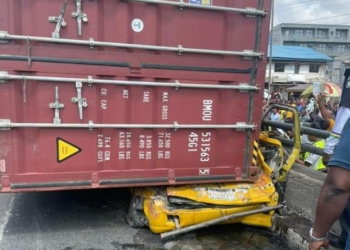 2 Escape Death As 20-foot Truck Falls In Lagos