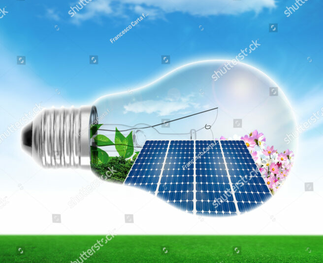 stock photo light bulb with solar panels 273044309