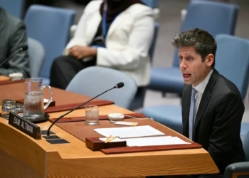 OpenAI CEO Sam Altman speaks during a UN Security Council meeting on artificial intelligence during the 81st United Nations General Assembly at the UN headquarters in New York, on September 23, 2026 [Angela Weiss/AFP]
