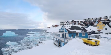 A view shows the city of Nuuk, Greenland, March 28, 2025. REUTERS/Leonhard Foeger
