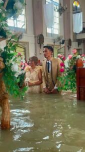 Love Amid Flood: Philippine Couple Marries In Submerged Church 5 Philippine Couple Weds In Flooded Church Despite Hip-Deep Waters Credit: Facebook| St. John the Baptist Parish Hagonoy, Bulacan